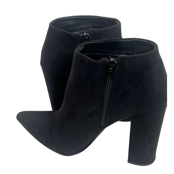 Shoedazzle Faux Suede Ankle Booties Women’s 9.5 Black High Heel Boots Fall - Picture 8 of 13